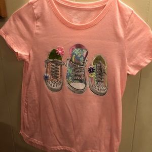 pink embellished shoe shirt